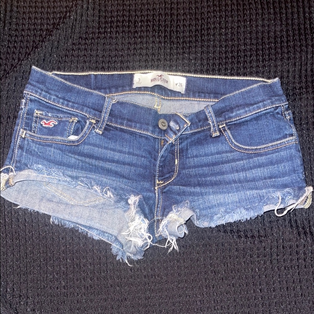 Hollister Blue Jean Shorts Distressed Cut-Off Style
